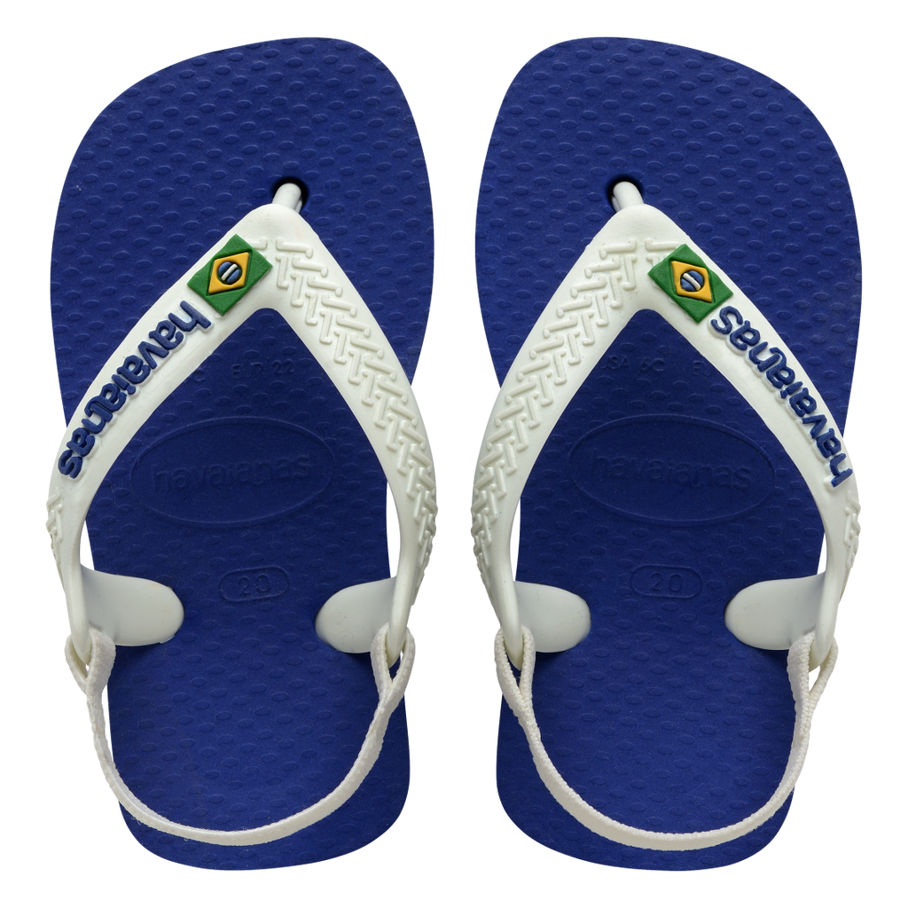 Baby Brazil Logo Flip Flop Sandals - Marine Blue