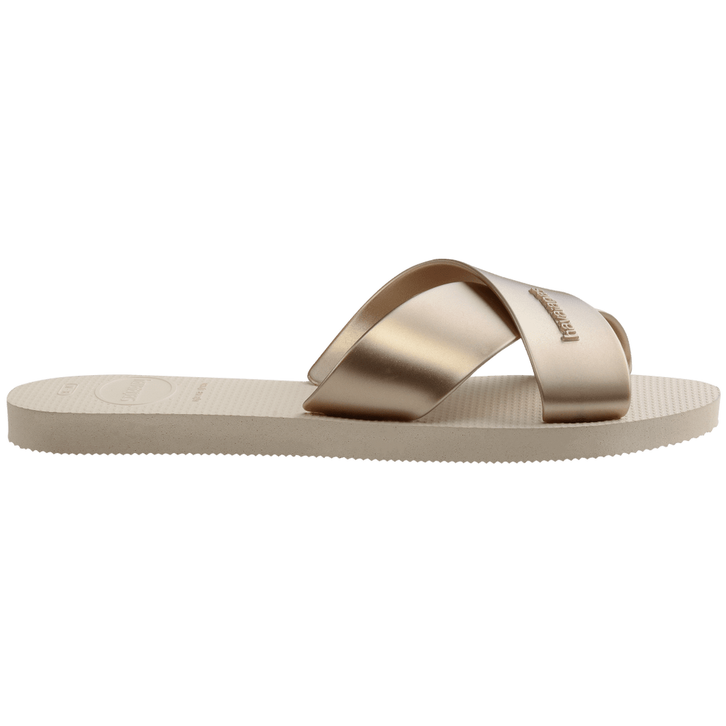 Women's Aqua Metallic Sandals - Beige