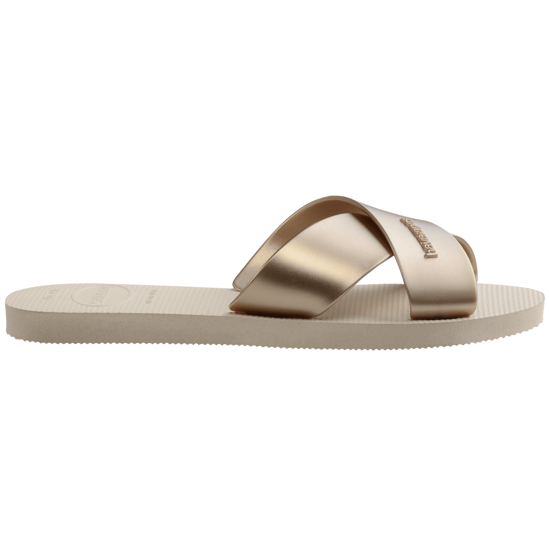 Women's Aqua Metallic Sandals - Beige