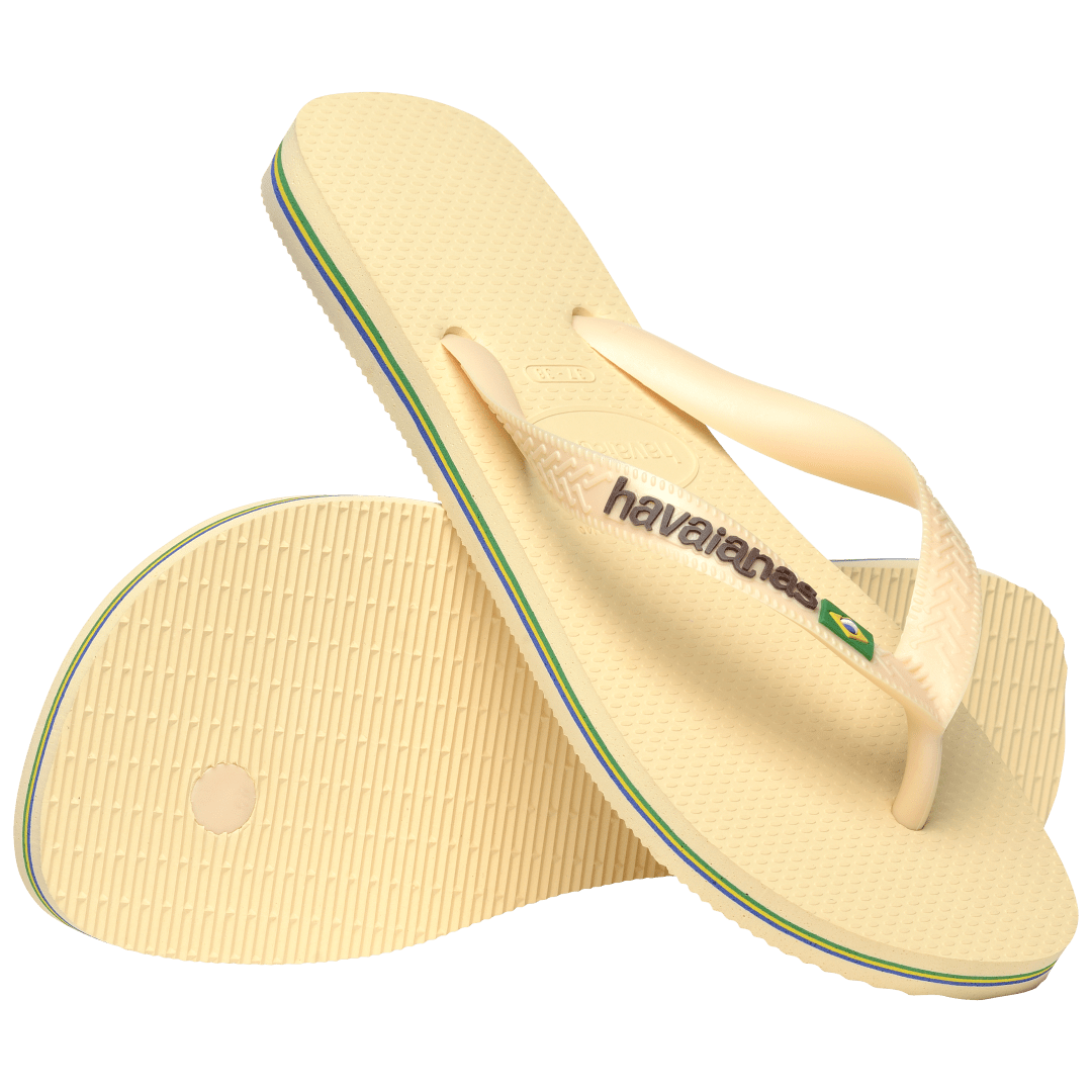 Women's Brazil Logo Flip Flops - BUTTERCREAM