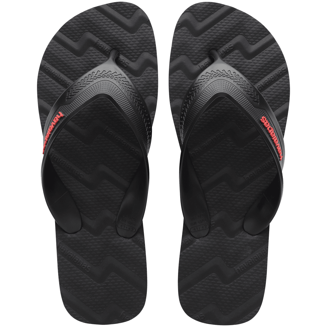 Men's Track Waves Flip Flops - Black