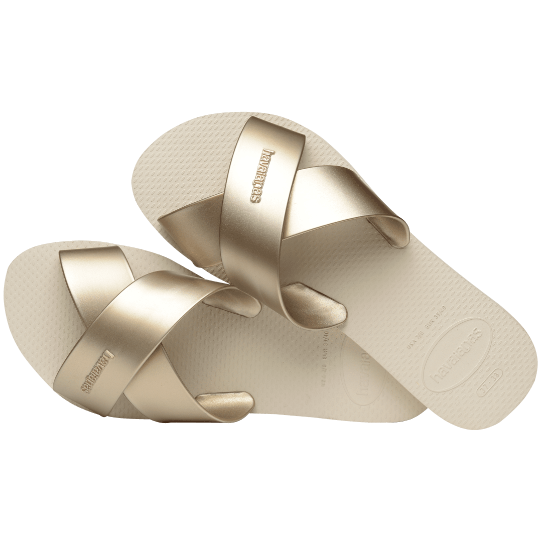 Women's Aqua Metallic Sandals - Beige