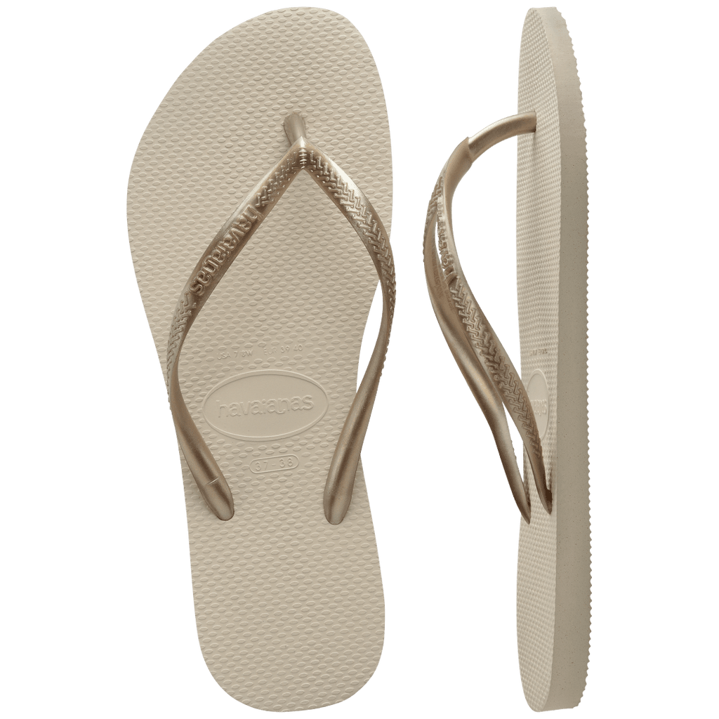 Women's Slim Flip Flops - Beige