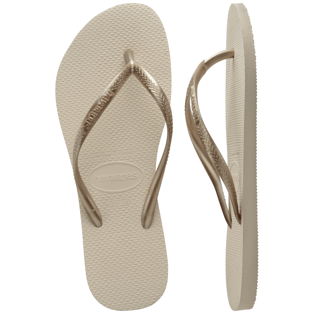 Women's Slim Flip Flops - Beige