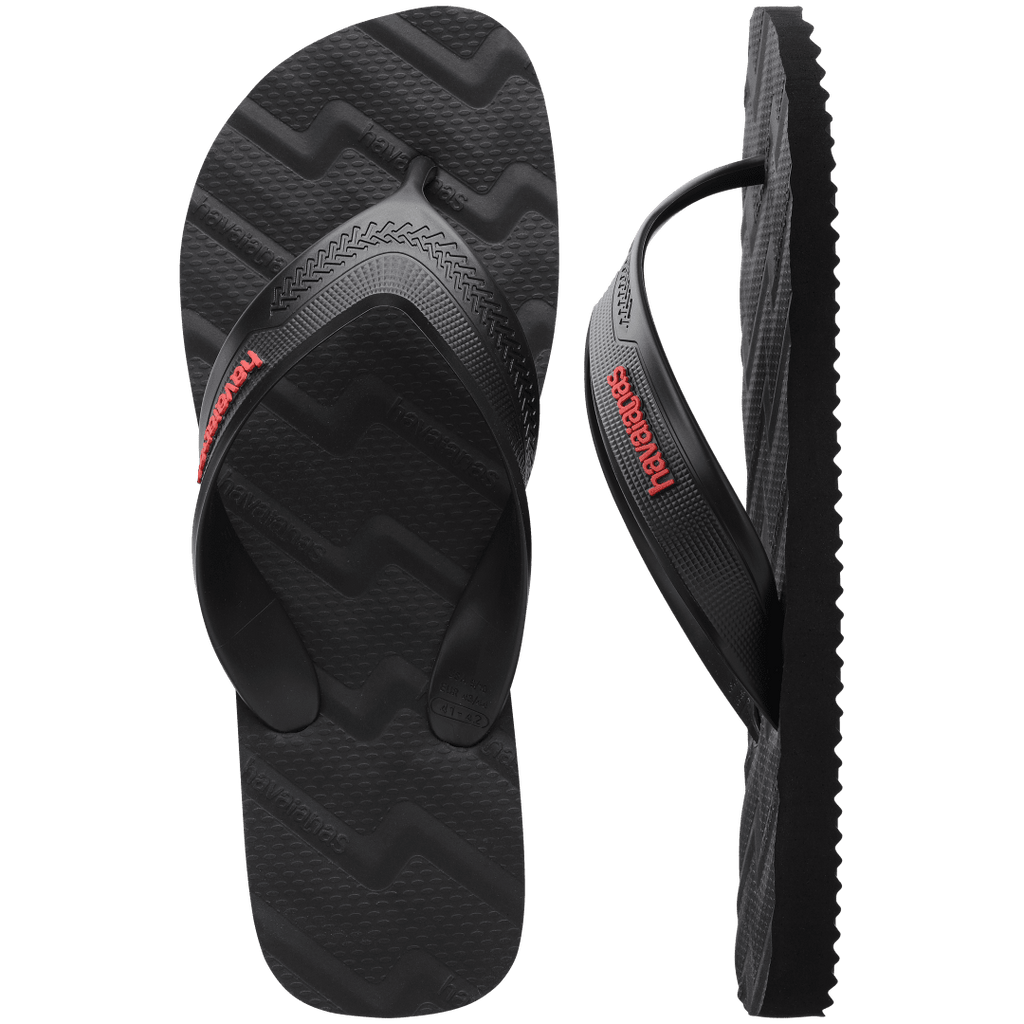 Men's Track Waves Flip Flops - Black
