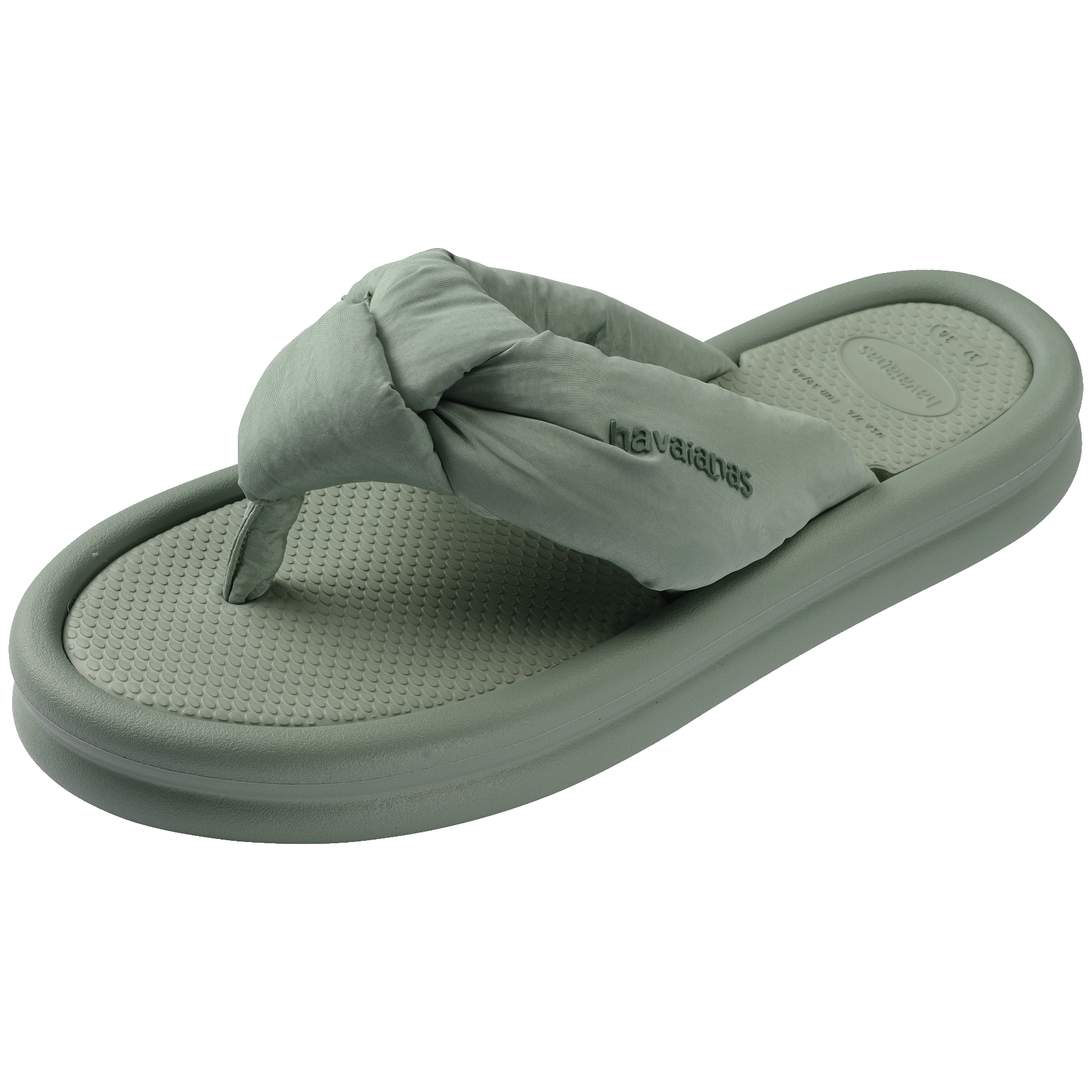 Women's Over Puffed Flip Flops - SMOKE GREEN