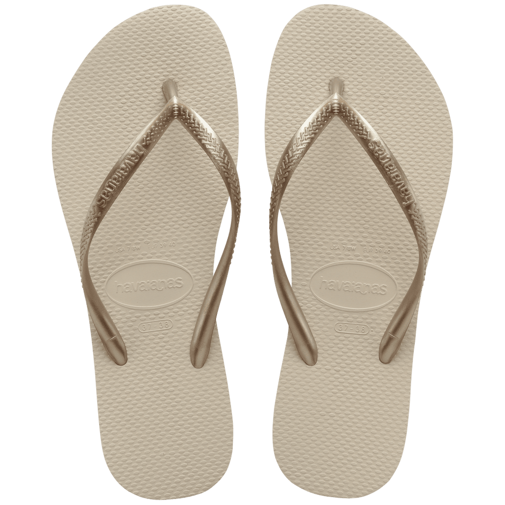 Women's Slim Flip Flops - Beige