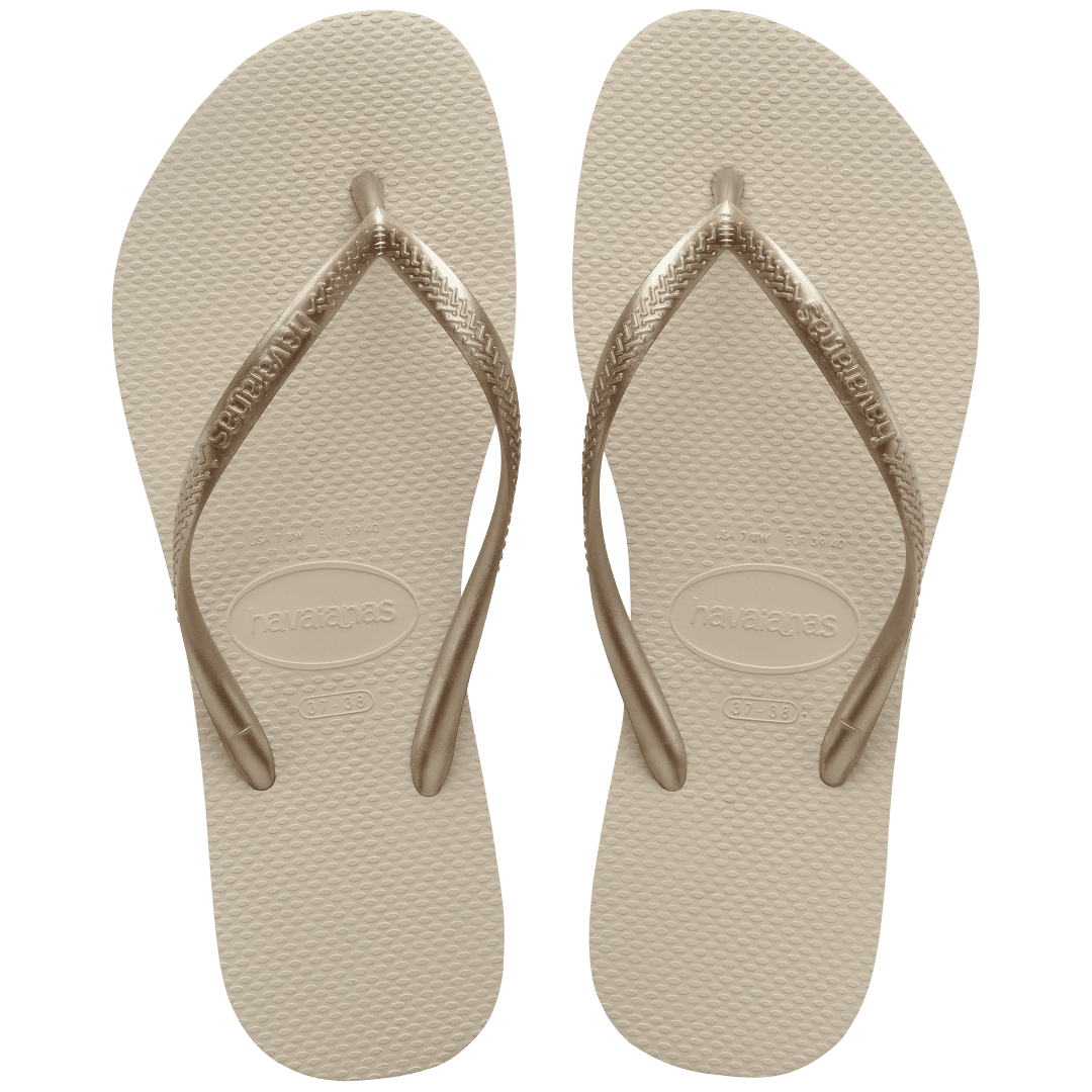 Women's Slim Flip Flops - Beige