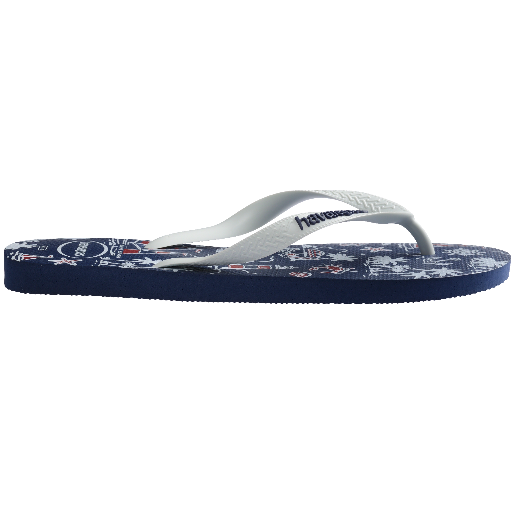 Men's Top Nautical Flip Flops - Navy/Navy/White