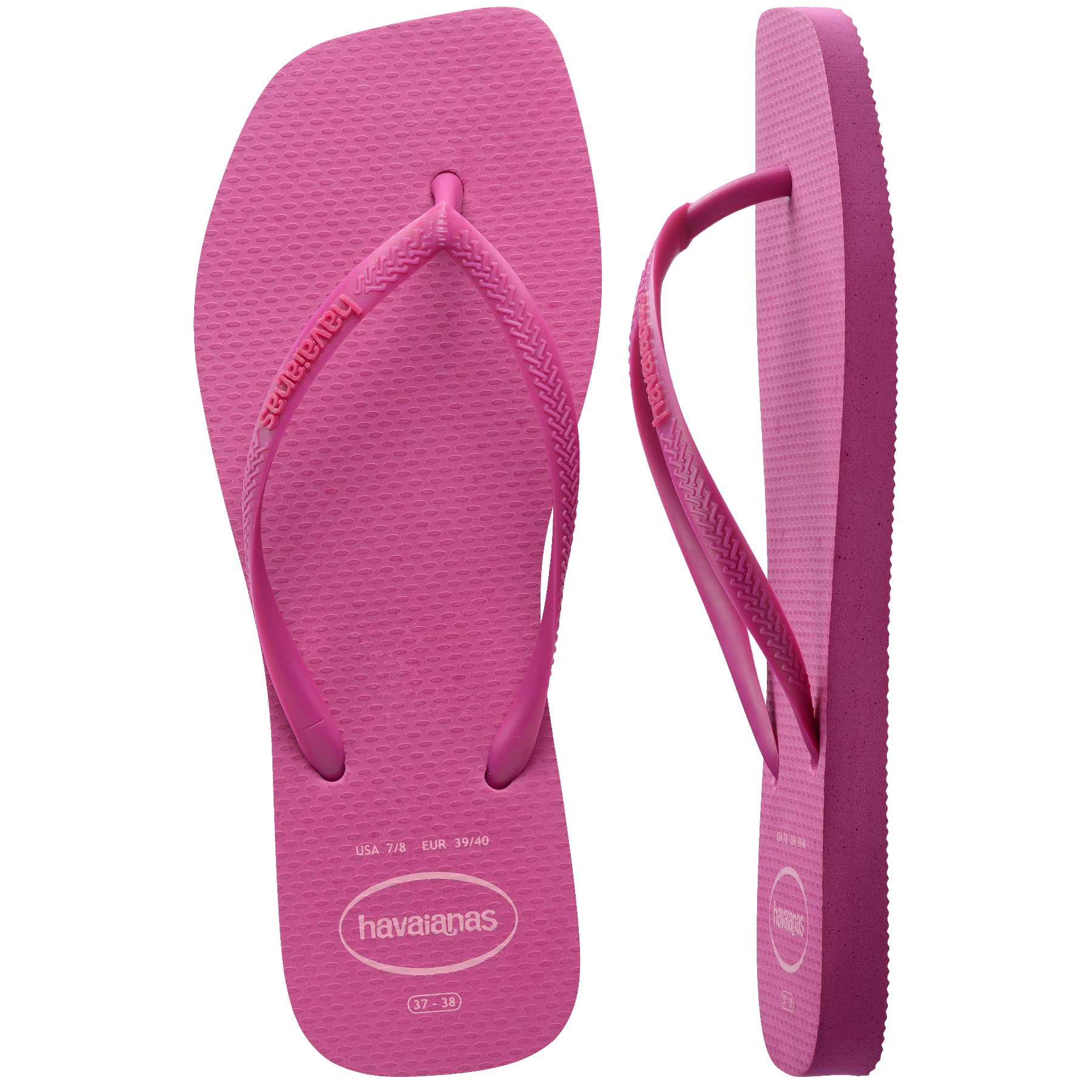 Women's Slim Square Logo Pop Up Flip Flops - ROSE GUM