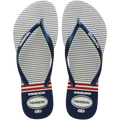 Women's Nautical Slim Flip Flops - White/Navy/Red
