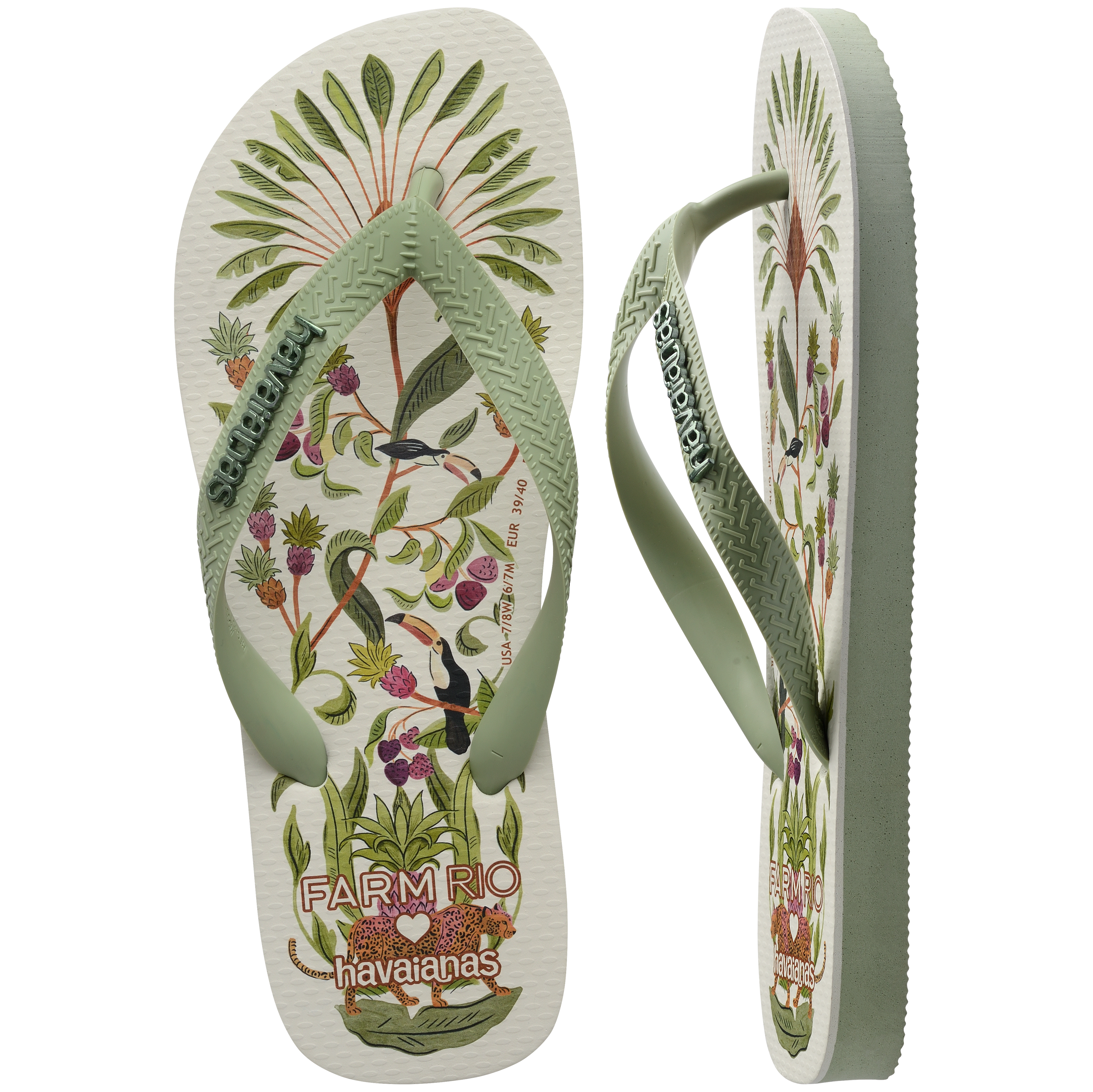 Women's FARM Rio Sweet Forest Flip Flops - Smoke Green