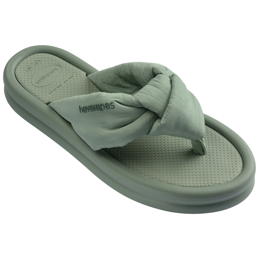 Women's Over Puffed Flip Flops - SMOKE GREEN