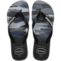 Men's Top Camo Flip Flops - Black/Black/White