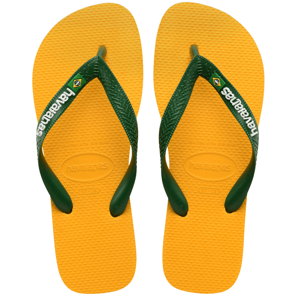 Women's Brazil Logo Flip Flops - Yellow Pop