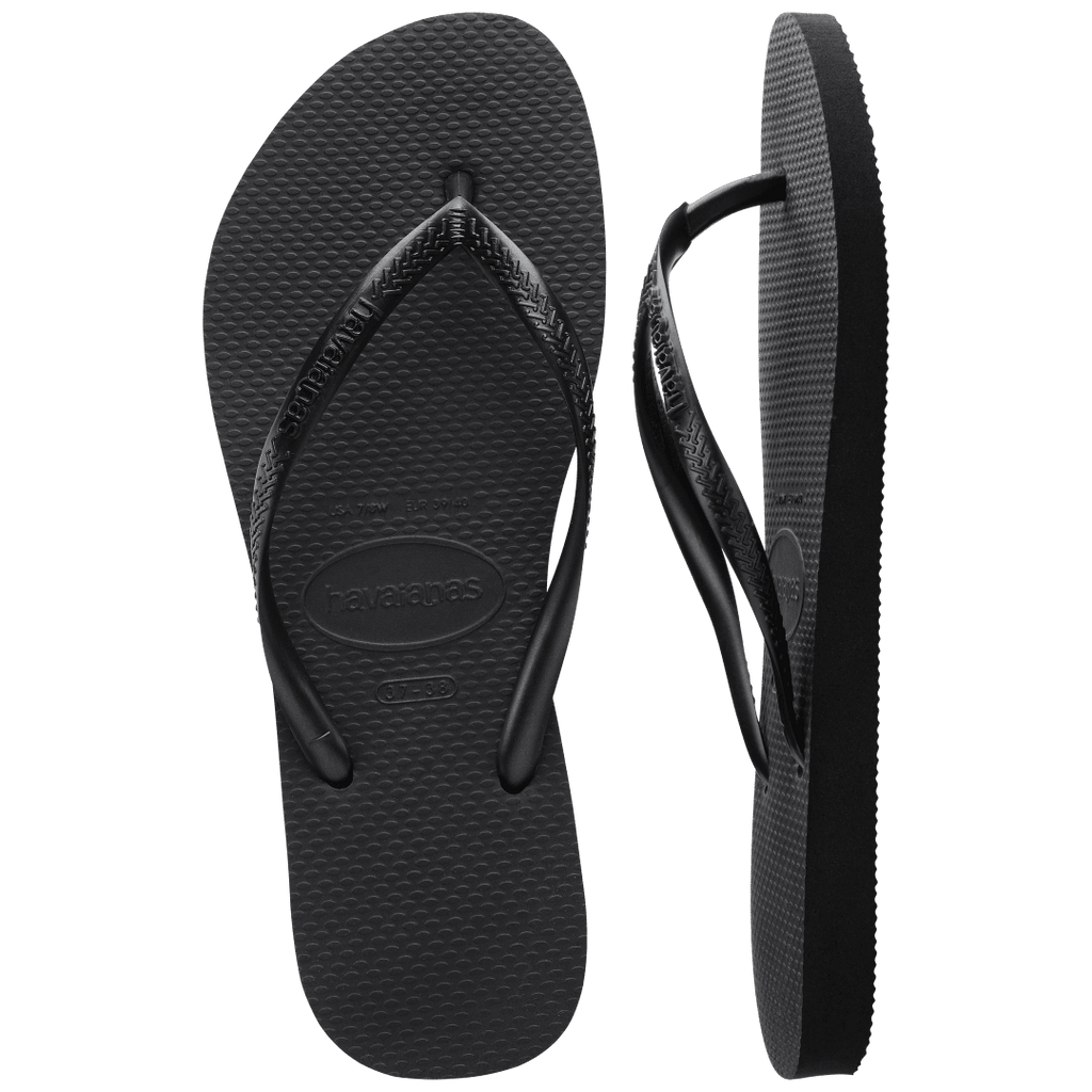 Women's Slim Flip Flops - Black