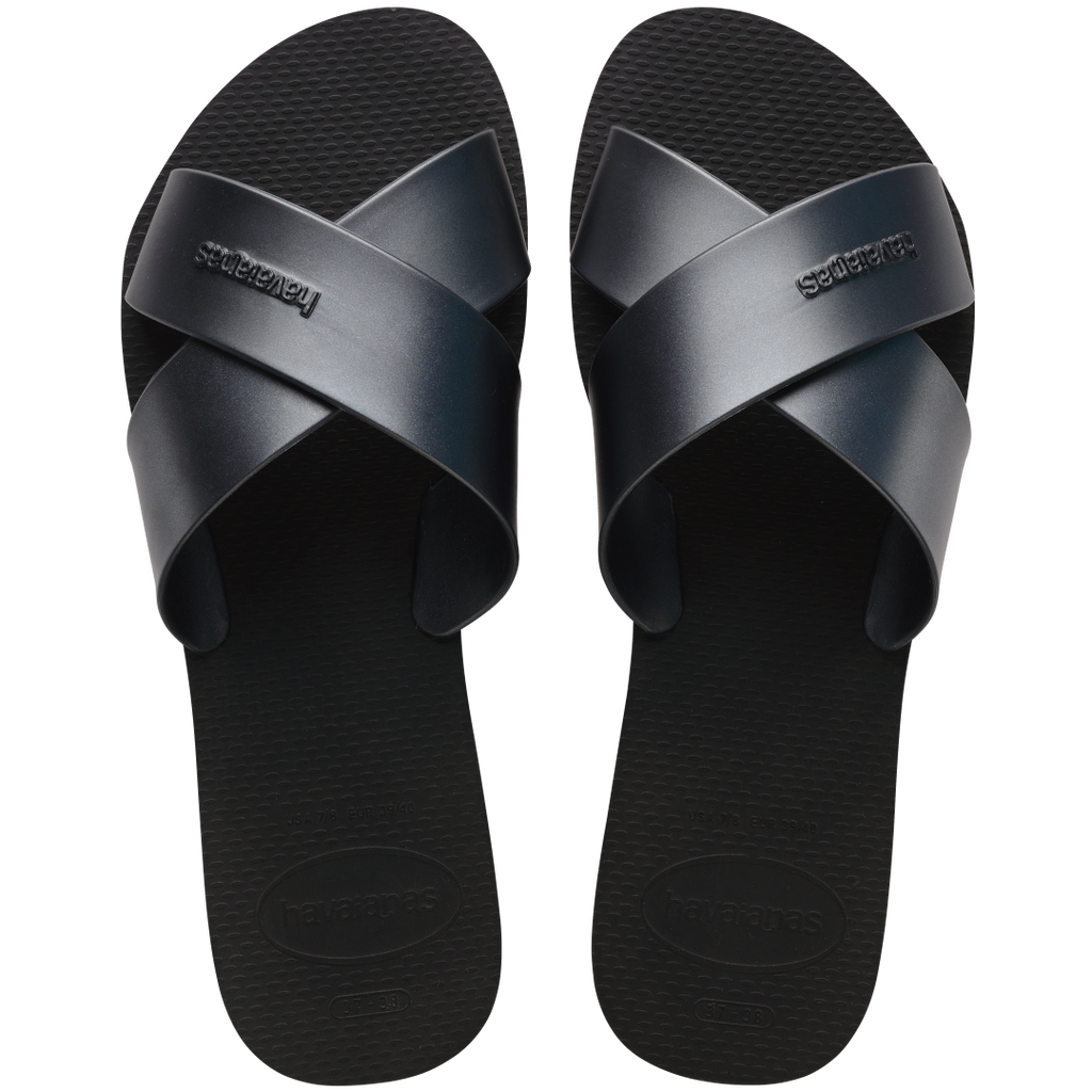 Women's Aqua Metallic Sandals - Black