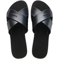 Women's Aqua Metallic Sandals - Black