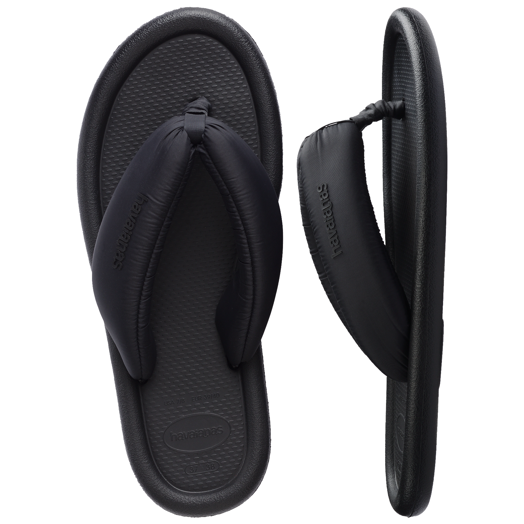 Women's Maxi Puffed Flip Flops - BLACK