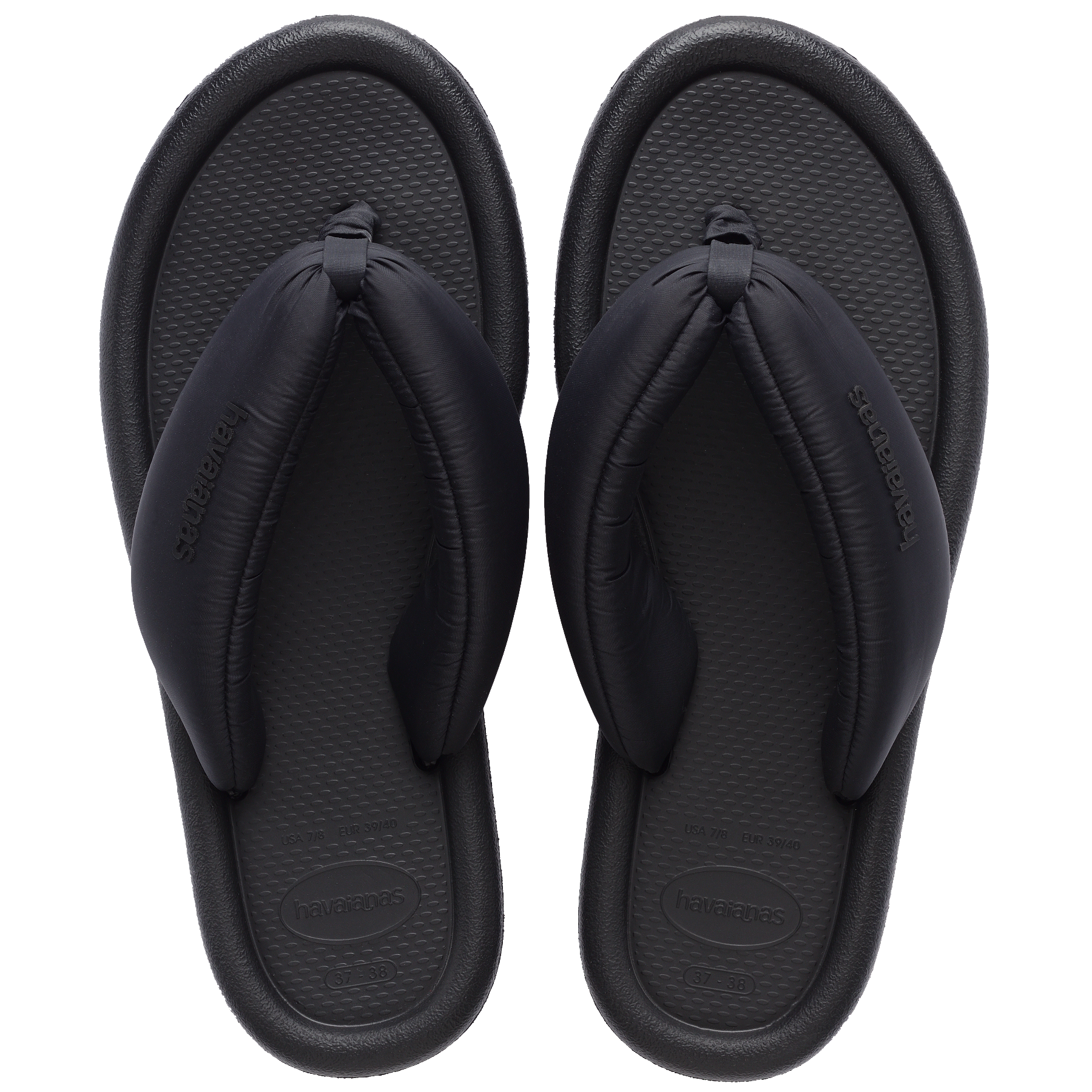 Women's Maxi Puffed Flip Flops - BLACK