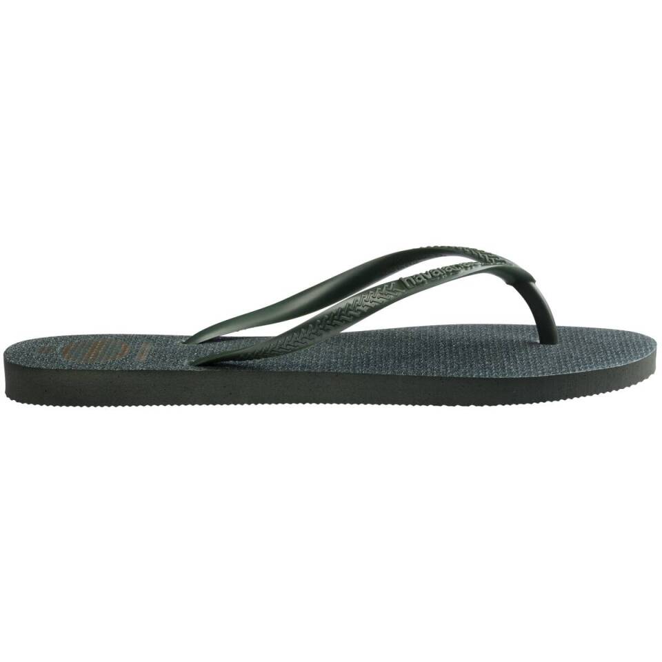 Women's Slim Gloss Flip Flops - Olive Green