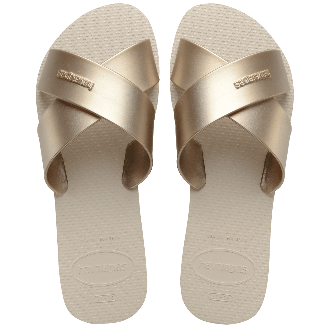 Women's Aqua Metallic Sandals - Beige