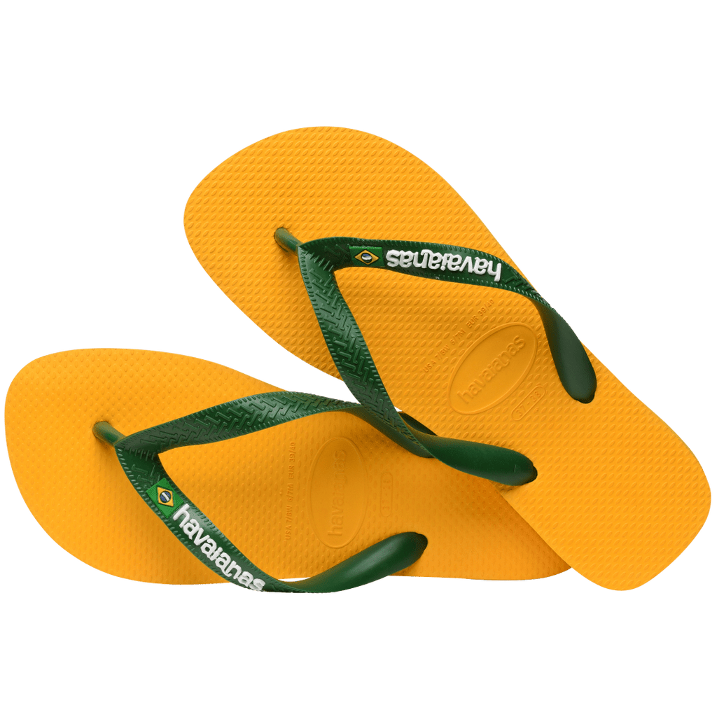 Women's Brazil Logo Flip Flops - Yellow Pop