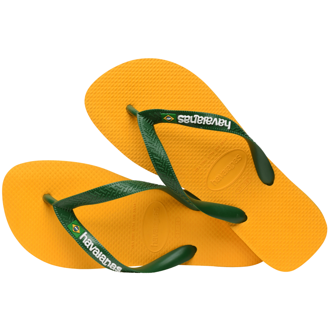 Women's Brazil Logo Flip Flops - Yellow Pop