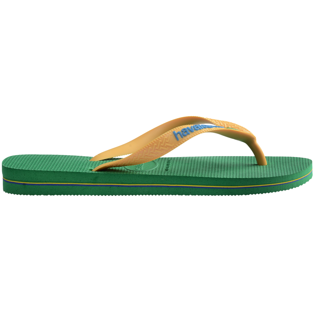 Women's Brazil Logo Flip Flops - GREEN/YELLOW