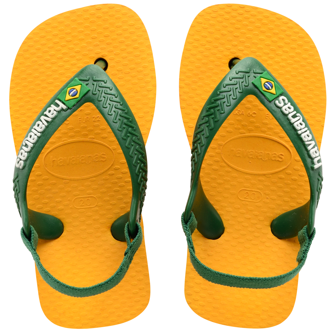 Baby Brazil Logo Flip Flop Sandals - Pop Yellow/Amazon