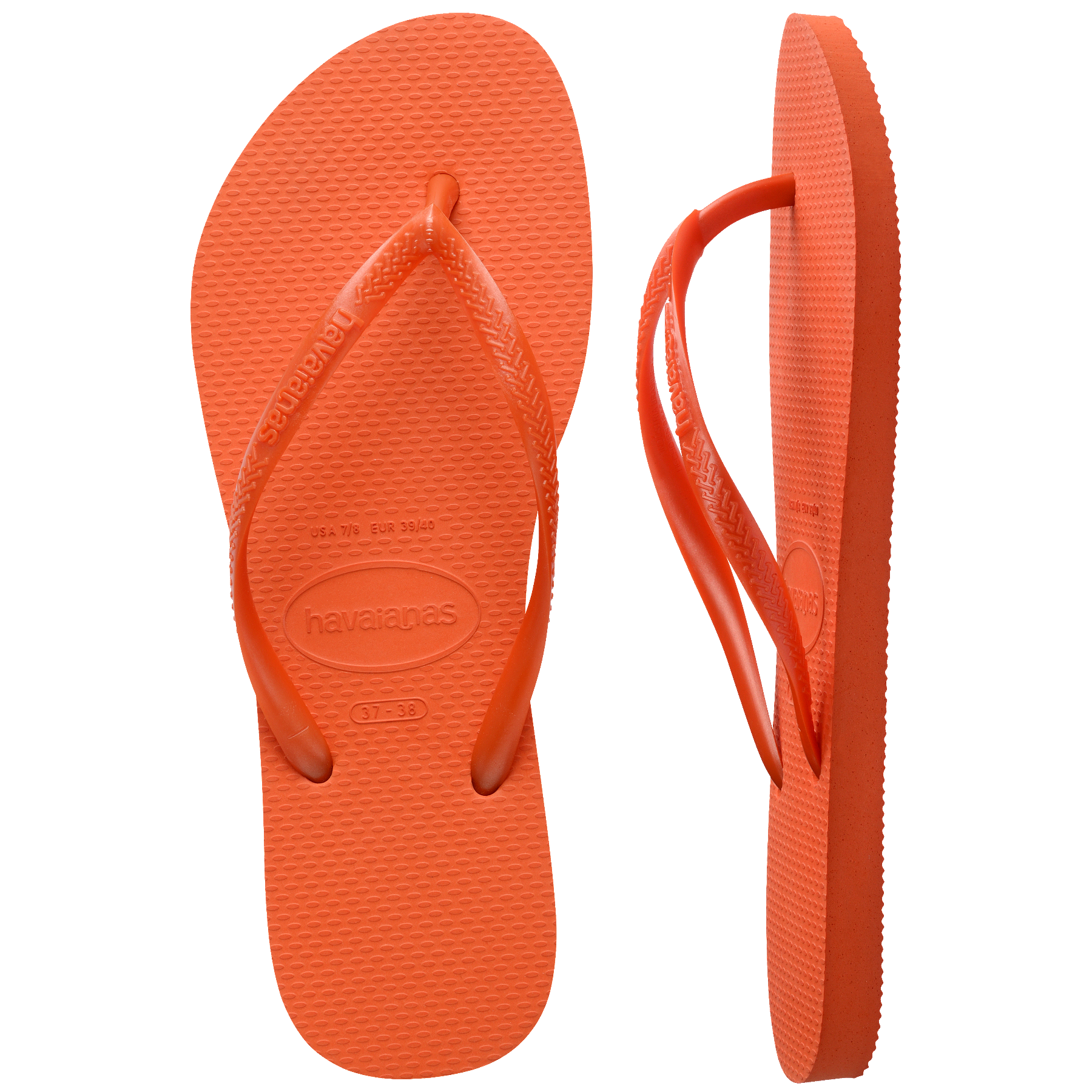 Women's Slim Flip Flops - ORANGE